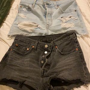 2 pairs Levi’s 501s cutoff shorts